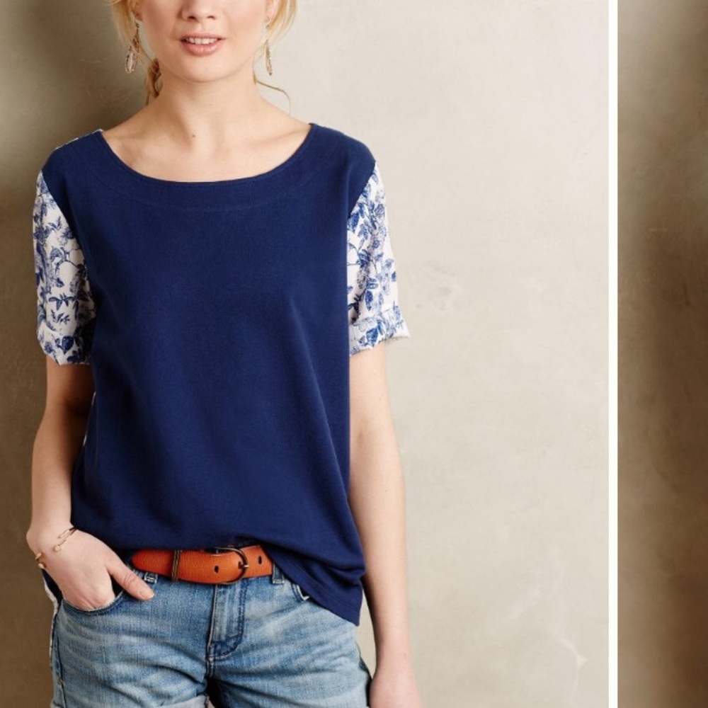 Anthropologie Porridge Mixed Media Top